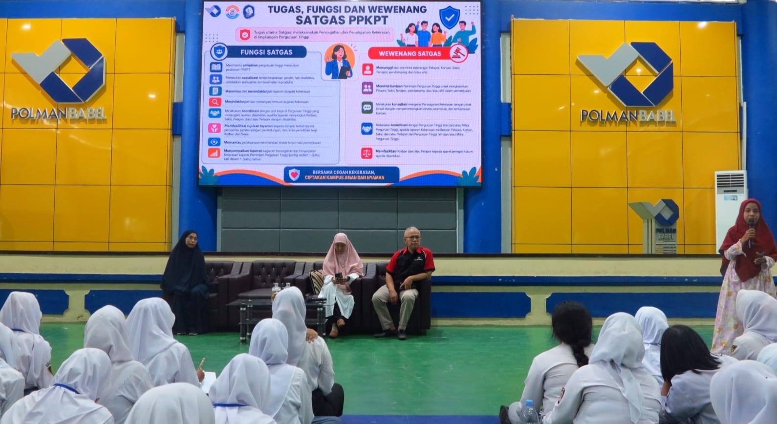 Building a Safe and Violence-Free Campus: New Students at Polman Negeri Babel Attend PPKPT Briefing During Orientation