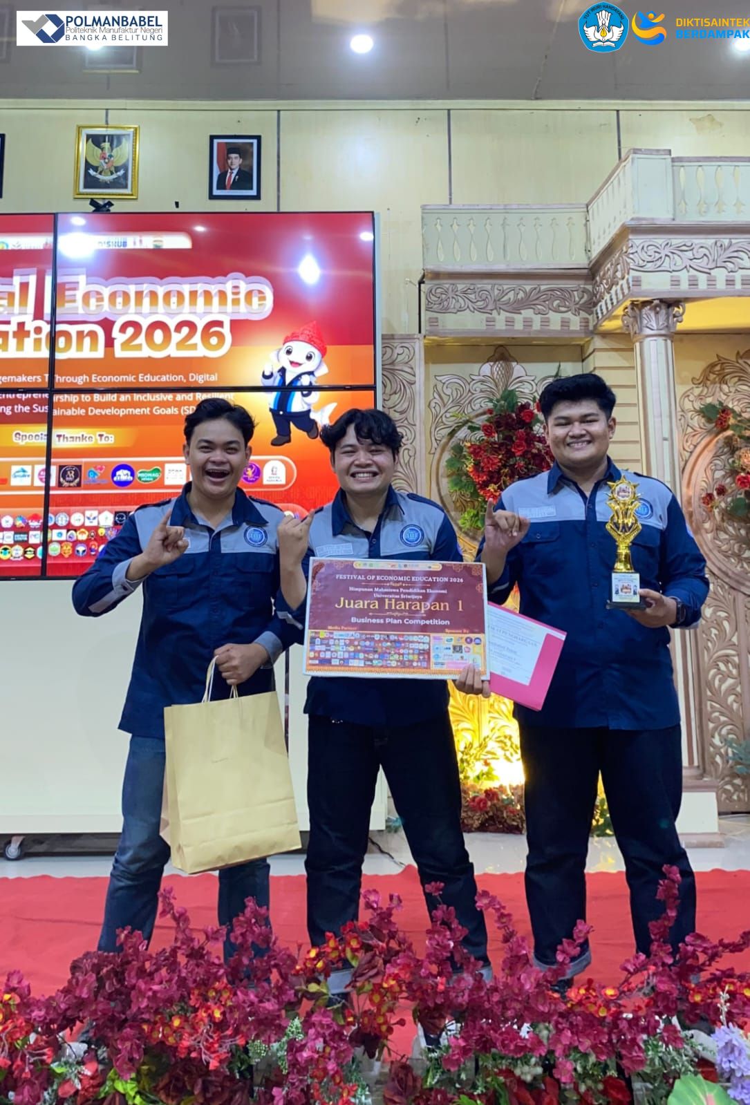 Securing 1st Runner-Up  at a Competition Hosted by Unsri, a Student from the Bangka Belitung State Manufacturing Polytechnic Expands Experience Through a Business Plan Competition